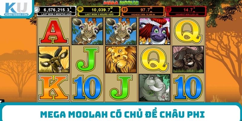 Mega Moolah có chủ đề châu Phi